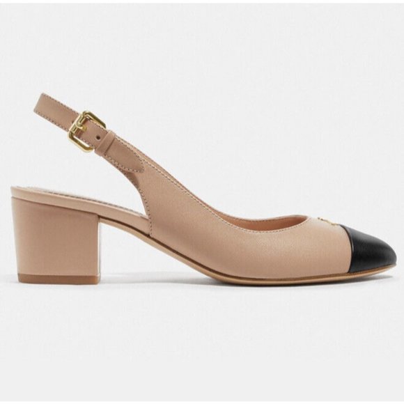 NIB Coach Erica Leather Slingbacks Beechwood & Black FG4250 - Size 11 $228 - Picture 2 of 9